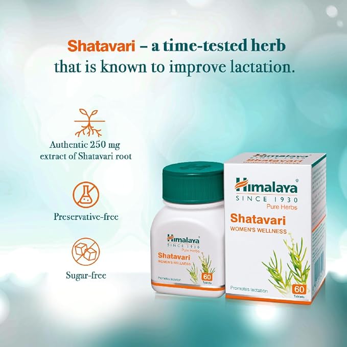 Himalaya Wellness Pure Herbs Shatavari (60 Tablets) For balancing the female hormonal system, breast milk production
