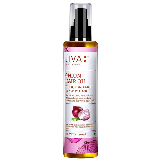 Jiva Ayurveda Onion Hair Oil (200 ml) For deep nourishment to the scalp, hair growth, dullness and split ends