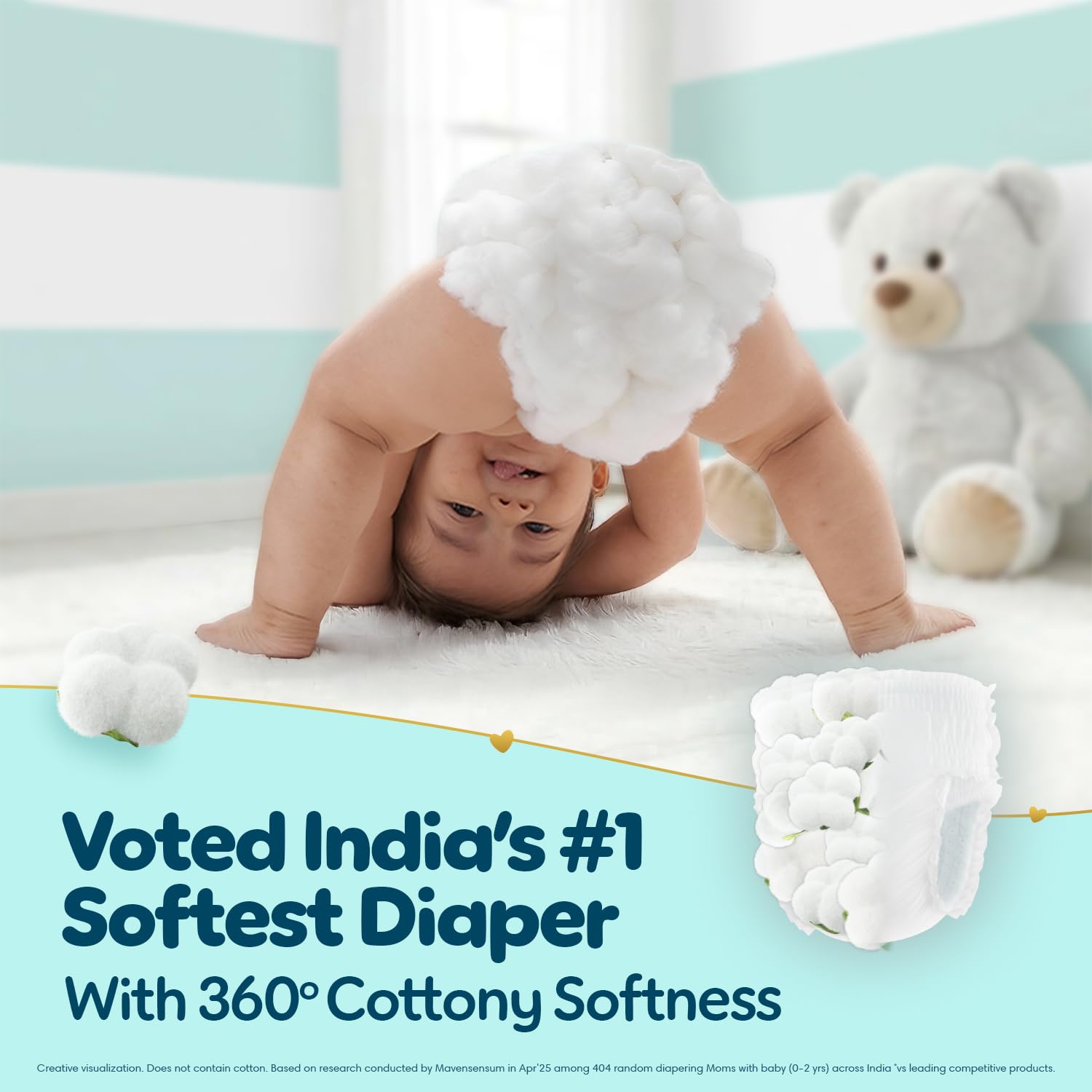 Pampers Premium Care Pant Style Baby Diapers XL 36 Count | No Marks Design | Voted India’s #1 Softest Diaper | All in 1 diaper with 360 Cottony Softness