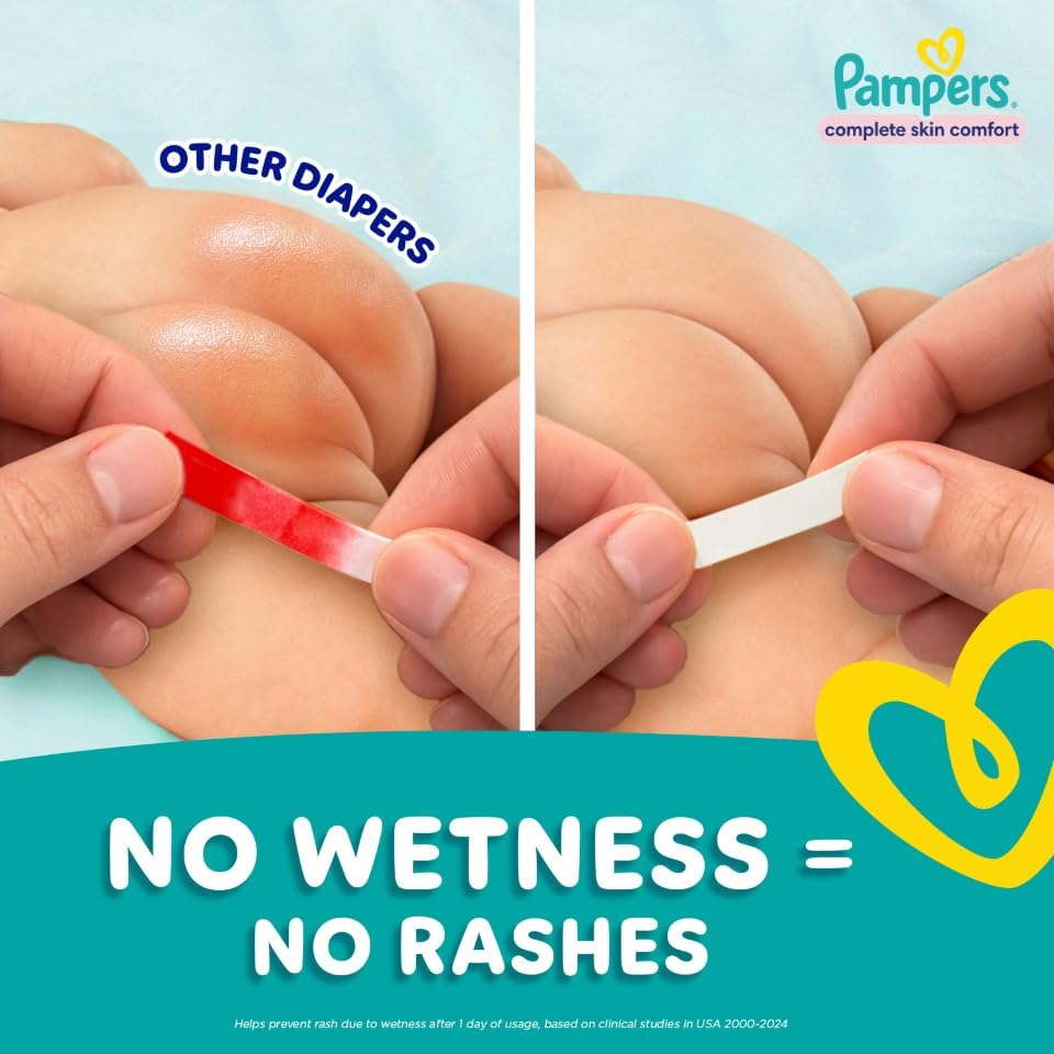 Pampers Complete Skin Comfort Pants, (SM) 52 Count, Anti-rash blanket, Lotion with Vitamin E & Aloe Vera, Small size baby diapers, 4-8 kg