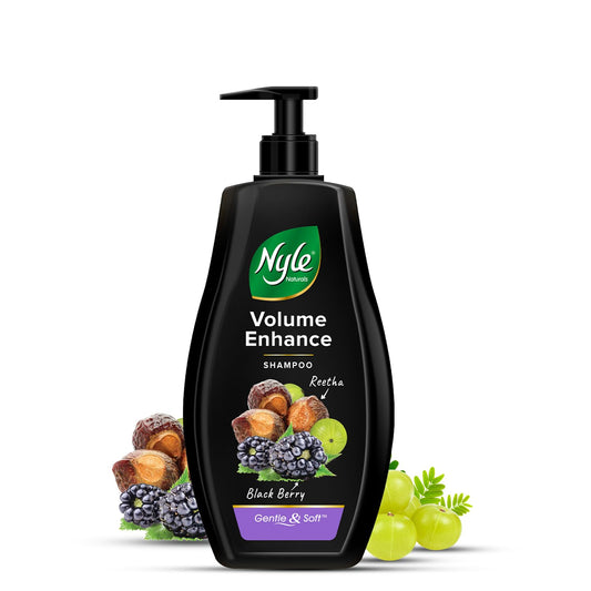 Nyle Naturals Volume Enhance Anti Hairfall Shampoo, With Reetha And Blackberry, Gentle and soft shampoo, PH balanced and Paraben free, 800ml