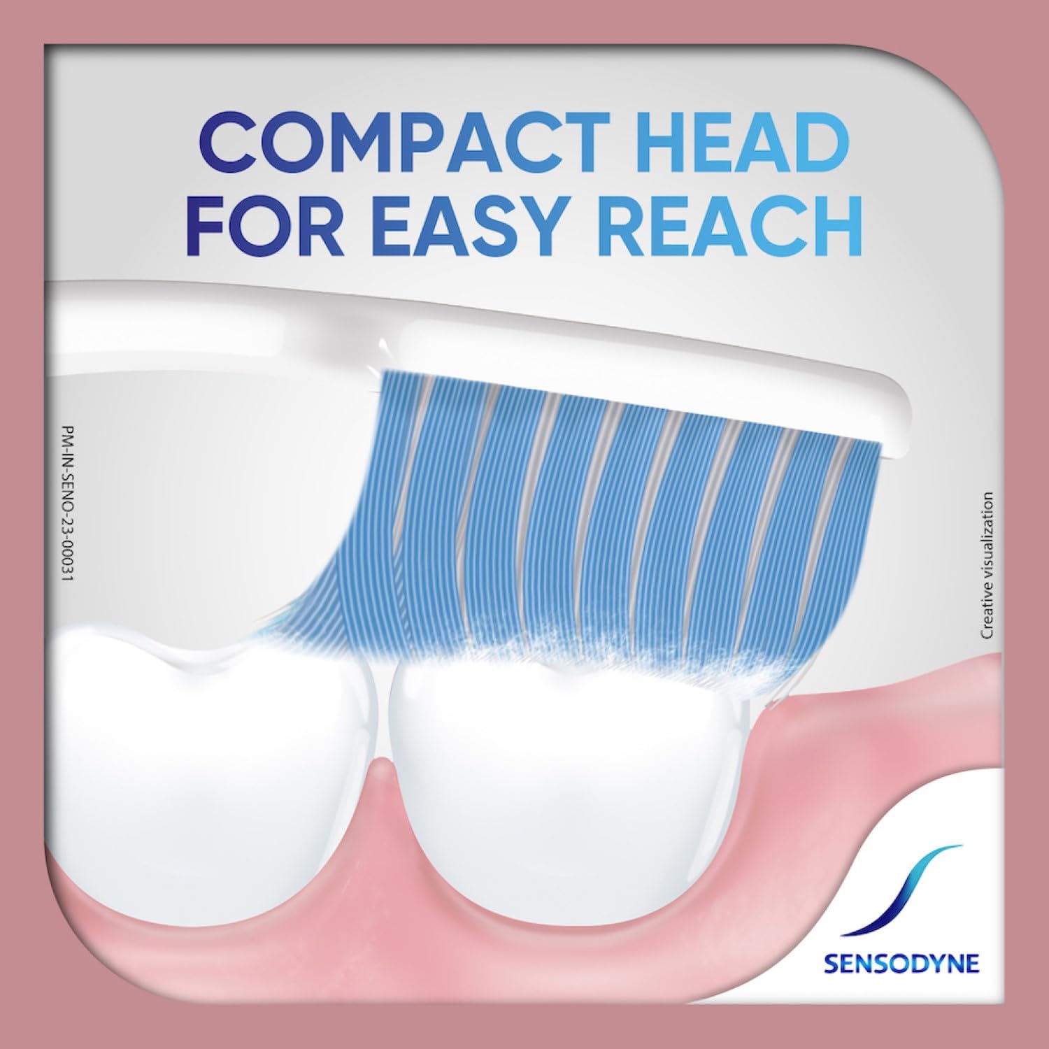 Sensodyne Gentle Care Toothbrush | Soft End Rounded Bristles Toothbrush for Sensitive Teeth | Ergonomic Grip | Effective Cleaning | Pack of 2, manual, Adult, White