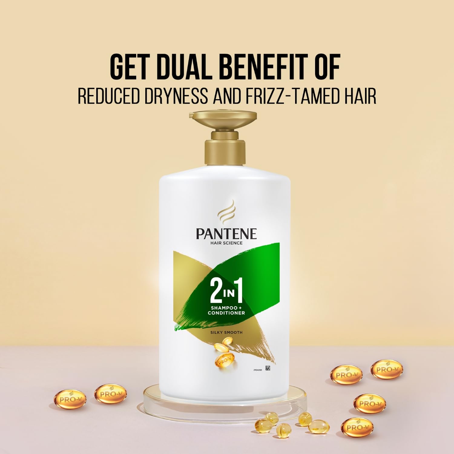 Pantene Advanced Hairfall Solution, 2in1 Anti-Hairfall Silky Smooth Shampoo & Conditioner for Women, 1L