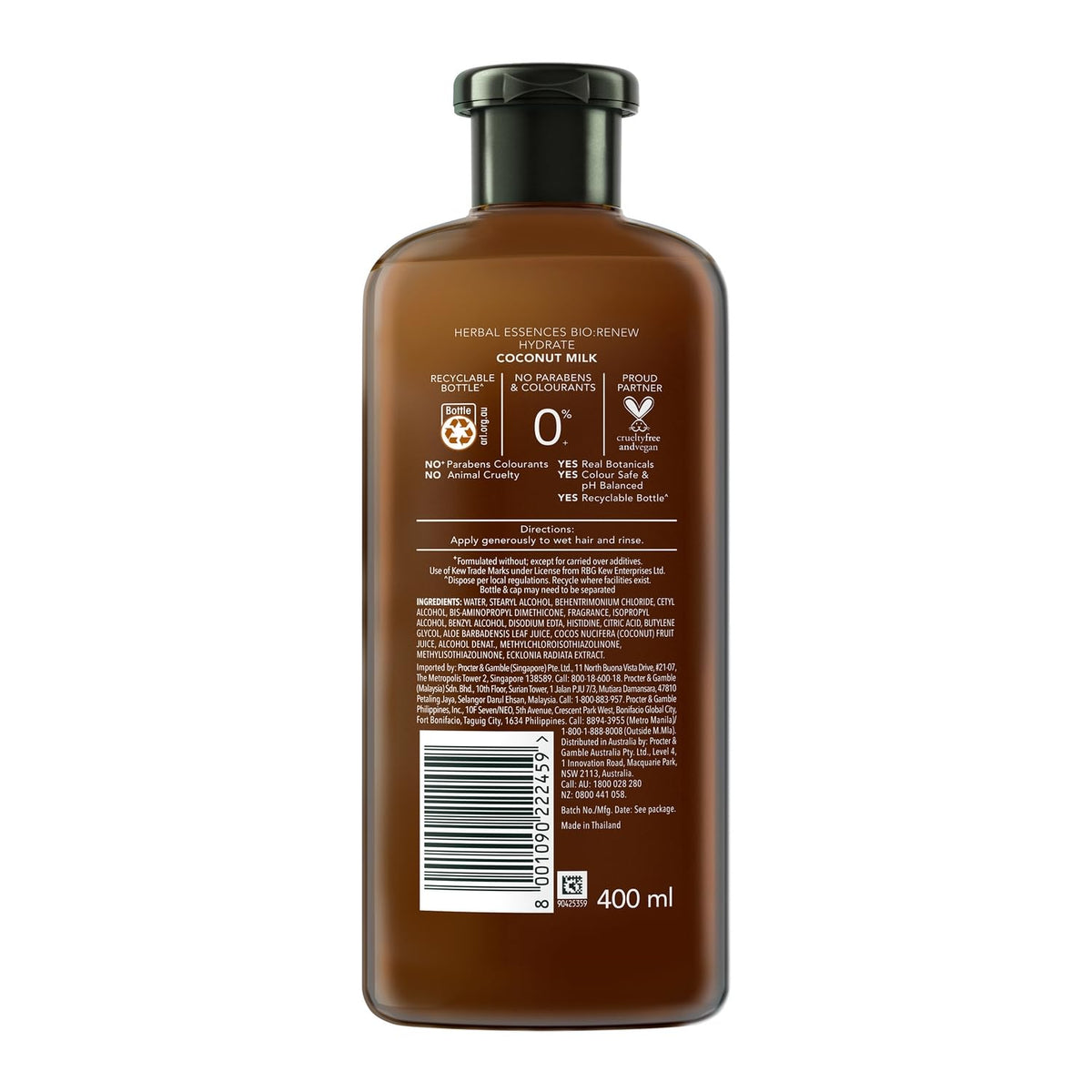 Herbal Essences Coconut Milk CONDITIONER- For Hydration- No Paraben, No Colorants, No Gluten , 400 ML