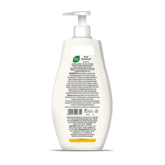Nyle Naturals Anti Dandruff Shampoo|For Dandruff Free Hair |Enriched With Curd & Lemon |Gentle & Soft Shampoo For Men & Women, 1L