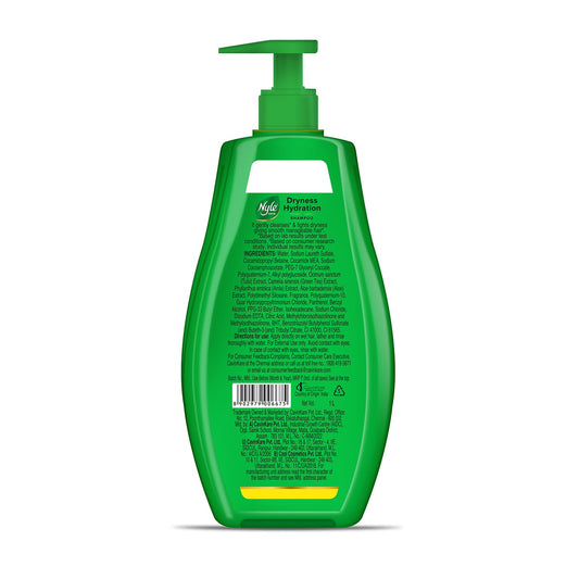 Nyle Naturals Dryness Hydration Shampoo, with Tulsi, Amla and Aloe Vera, Gentle & Soft Shampoo, pH Balanced and Paraben Free, For Men & Women, 1L