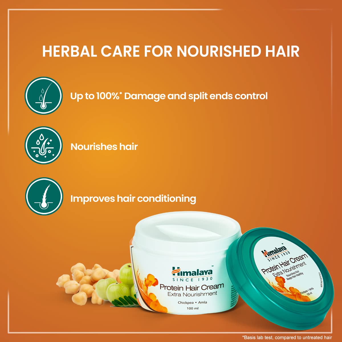 Himalaya Protein Hair Cream | Controls Hair Damage & Improves Hair Conditioning | Non Sticky Oil Replacement Hair Cream| With Chickpea & Amla | For Women & Men | 200ml