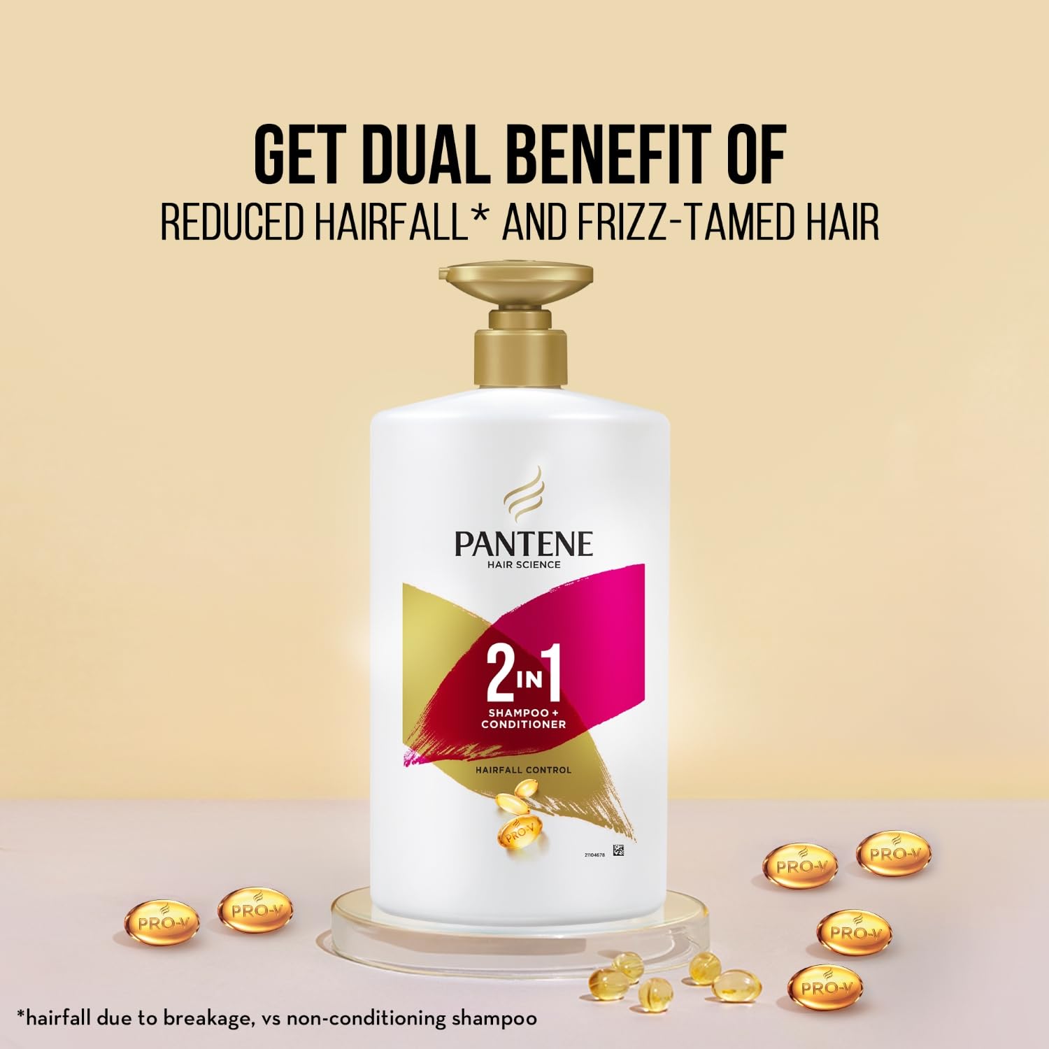 Pantene Advanced Hairfall Solution, 2in1 Anti-Hairfall Shampoo & Conditioner for Women, 1L