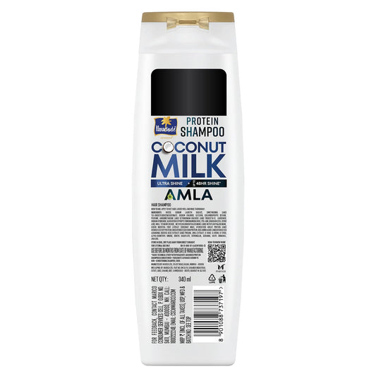 Parachute Advansed Protein Shampoo with Coconut Milk & Amla | Up to 48 hr Shine | Ultra Shine | Protein Lock Technology | Paraben free | For Men & Women | 340ml