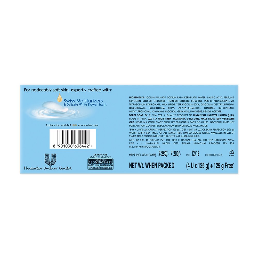 Lux International Creamy Perfection, 125g (Buy 4 Get 1 Free)