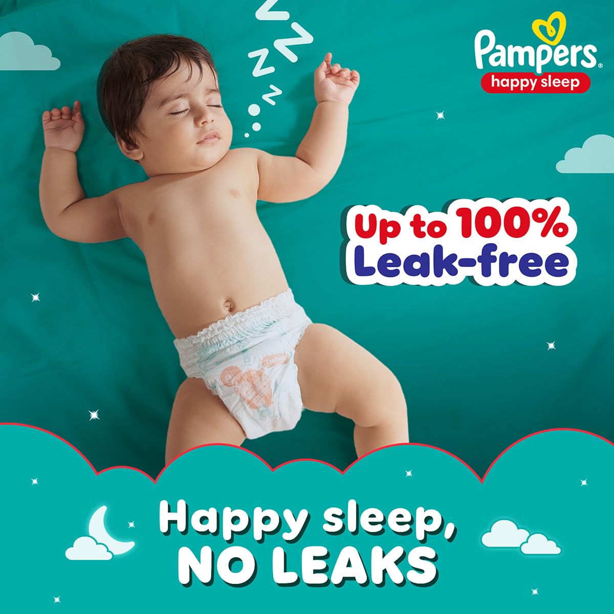 Pampers Happy Sleep Pant Style Baby Diapers - Small, 4-8 kg, 60 pcs