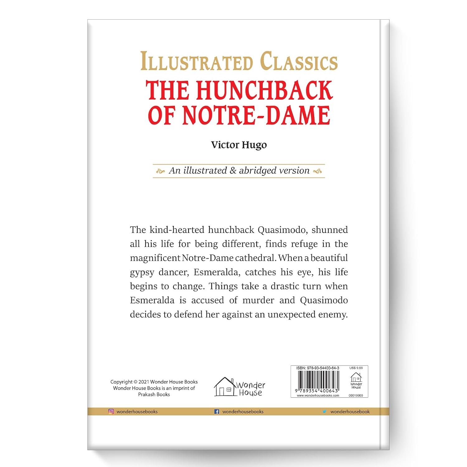 The Hunchback of Notre-Dame for Kids : Illustrated Abridged Children Classic English Novel with Review Questions Hardcover  Book