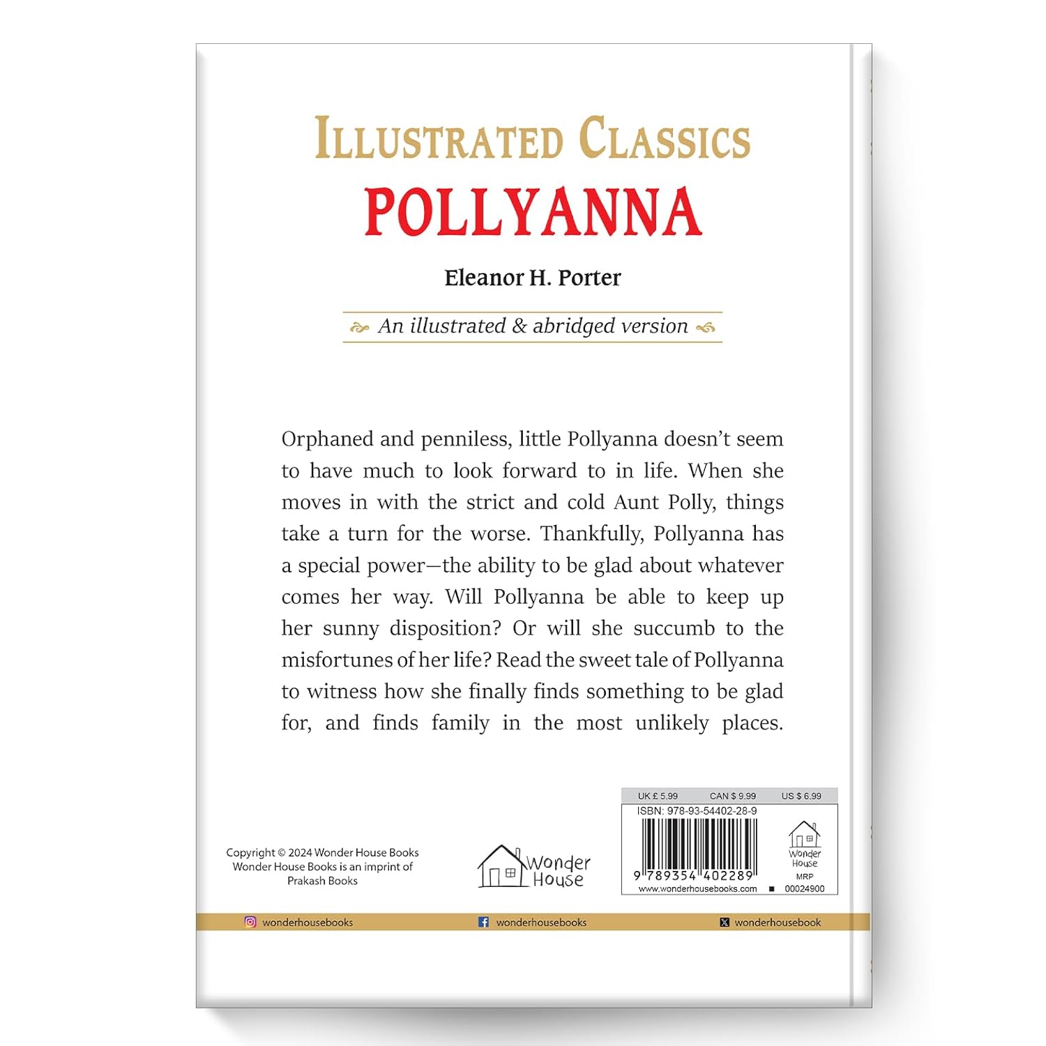 Pollyanna : Illustrated Abridged Children Classics English Novel with Review Questions Hardcover Book