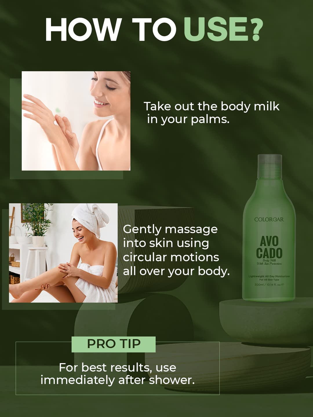 Colorbar Avocado Body Milk, 300 ml | Hydrate Skin | Lightweight Formula