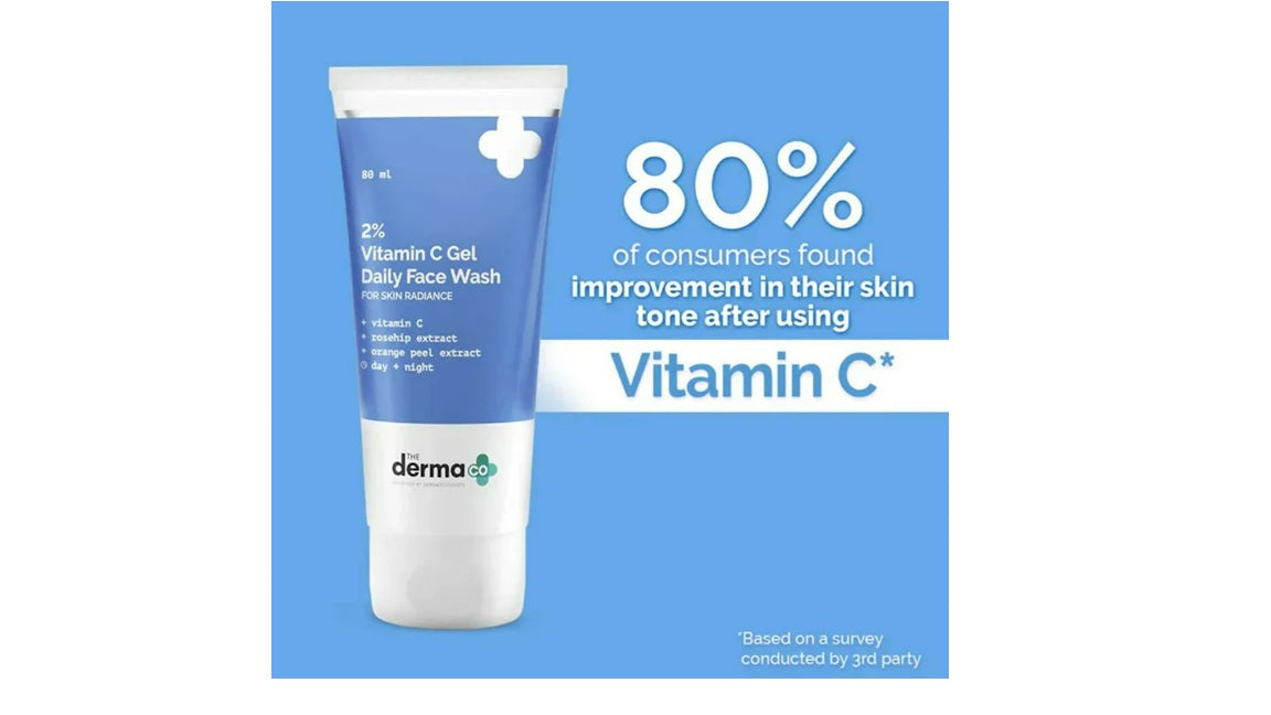 The Derma Co 2% Vitamin C Gel Daily Face Wash - 80 ml
