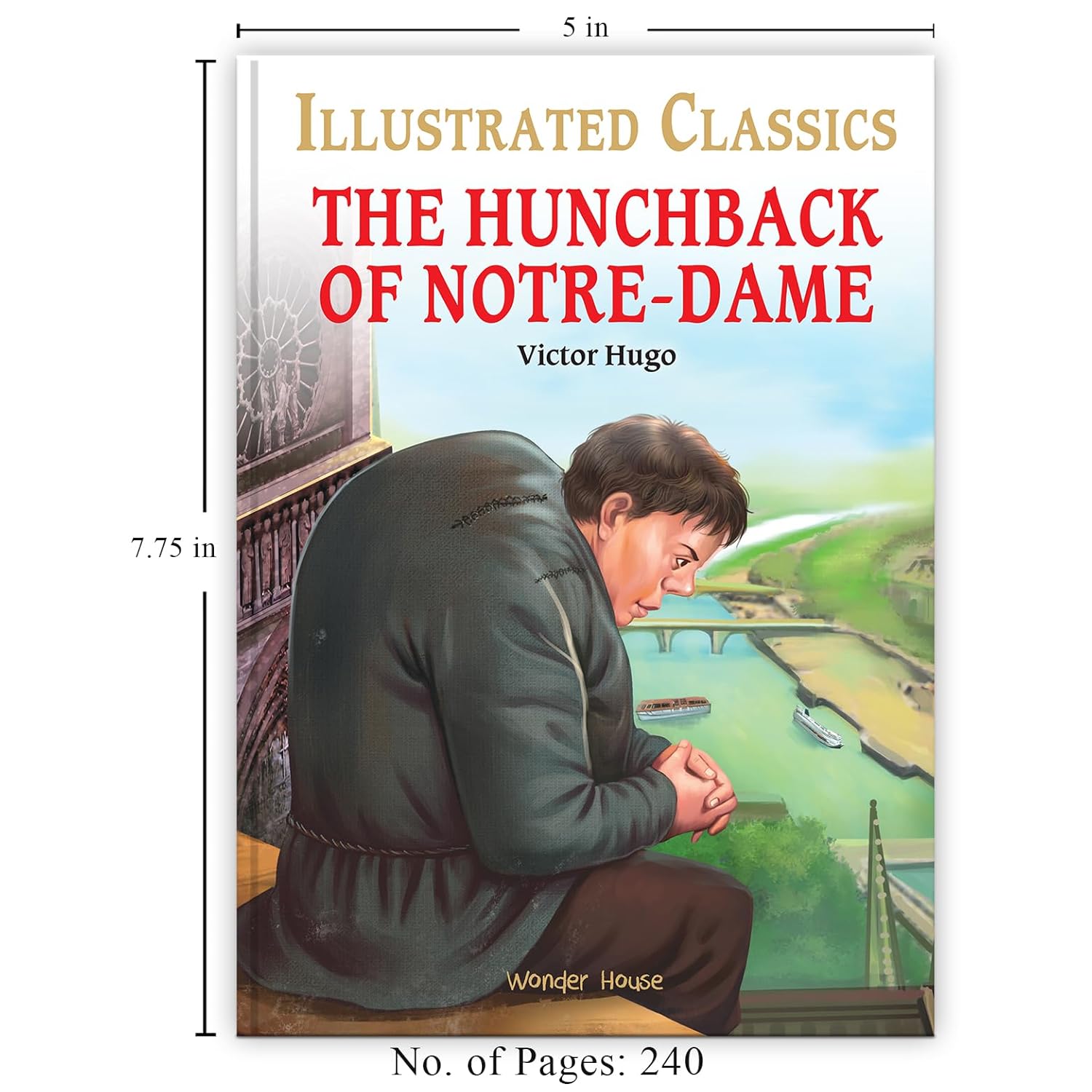 The Hunchback of Notre-Dame for Kids : Illustrated Abridged Children Classic English Novel with Review Questions Hardcover  Book