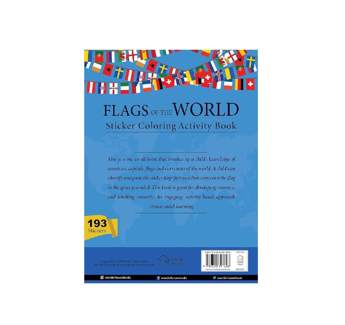 Flags of the World - Sticker Coloring Activity Book For Children : Continent, Country, Capital, Language and Currency Paperback
