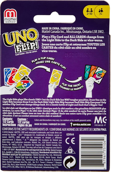 UNO Flip! Card Game – Double-Sided Cards with Dark Mode | Fun Family & Party Game (Ages 7+)