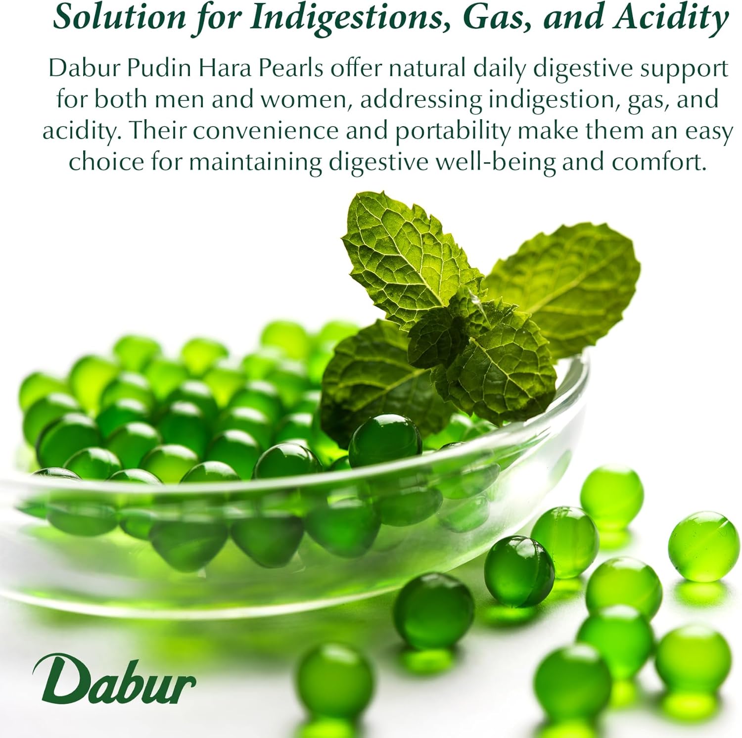 Dabur Pudin Hara Pearls for Gas, Acidity, Indigestion 100 Tablet pack of 10