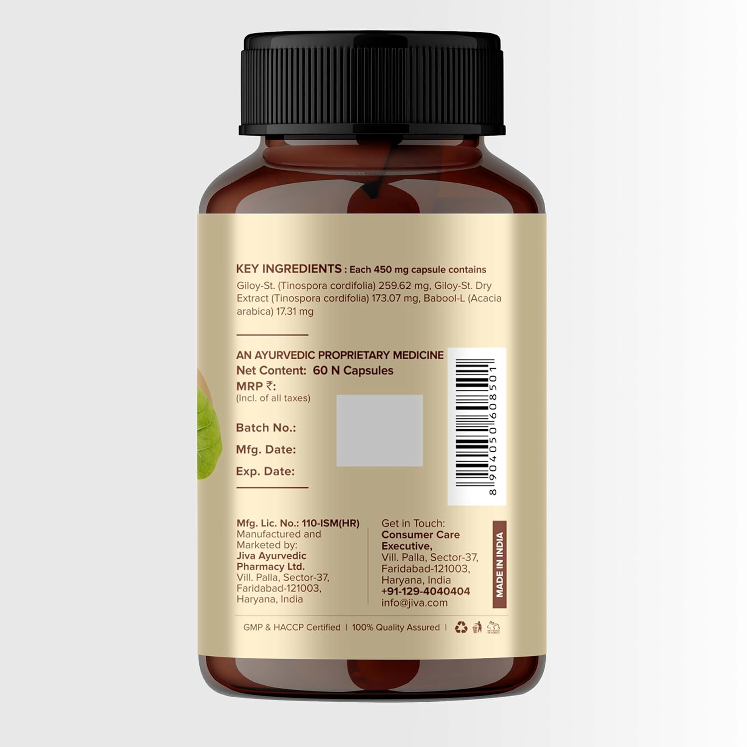 Jiva Ayurveda Giloy (60 capsule) For immunity, respiratory problems, cough, cold, tonsils and asthmatic condition