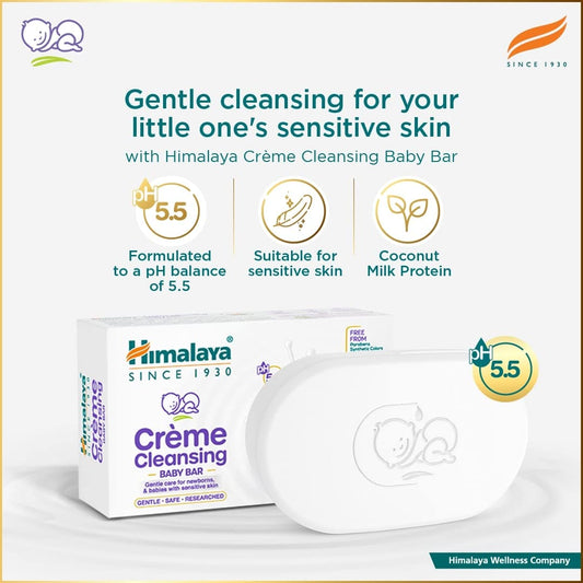 Himalaya Herbals Creme Cleansing Baby Bar For Baby's Sensitive Skin - 50 gm