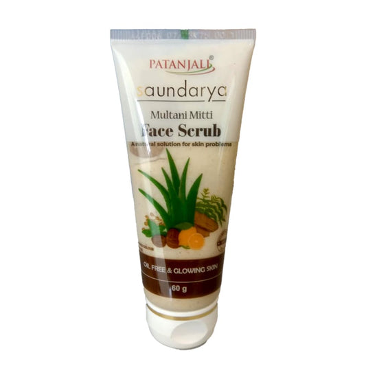 Patanjali Ayurved Limited Saundarya Multani Mitti Face Scrub, 60g Cream
