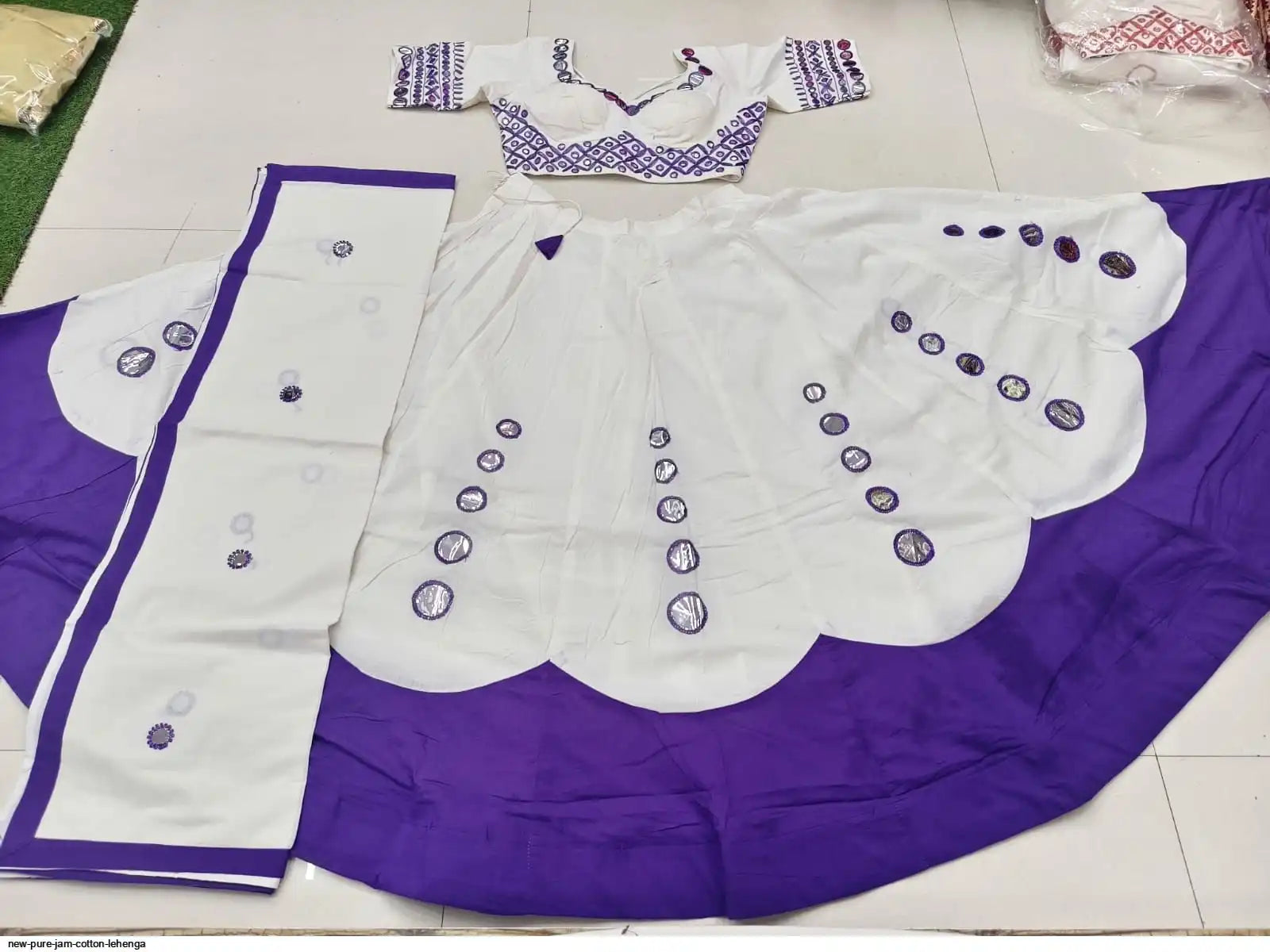 NEW PURE JAM COTTON LEHENGA 1 SIZE L