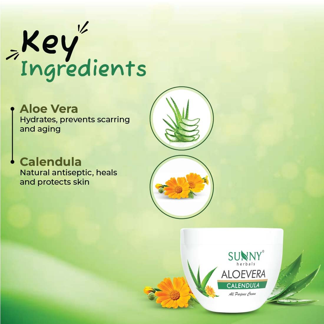 Bakson's Sunny Aloe Vera Calendula Cream - 125 gm - Pack of 1