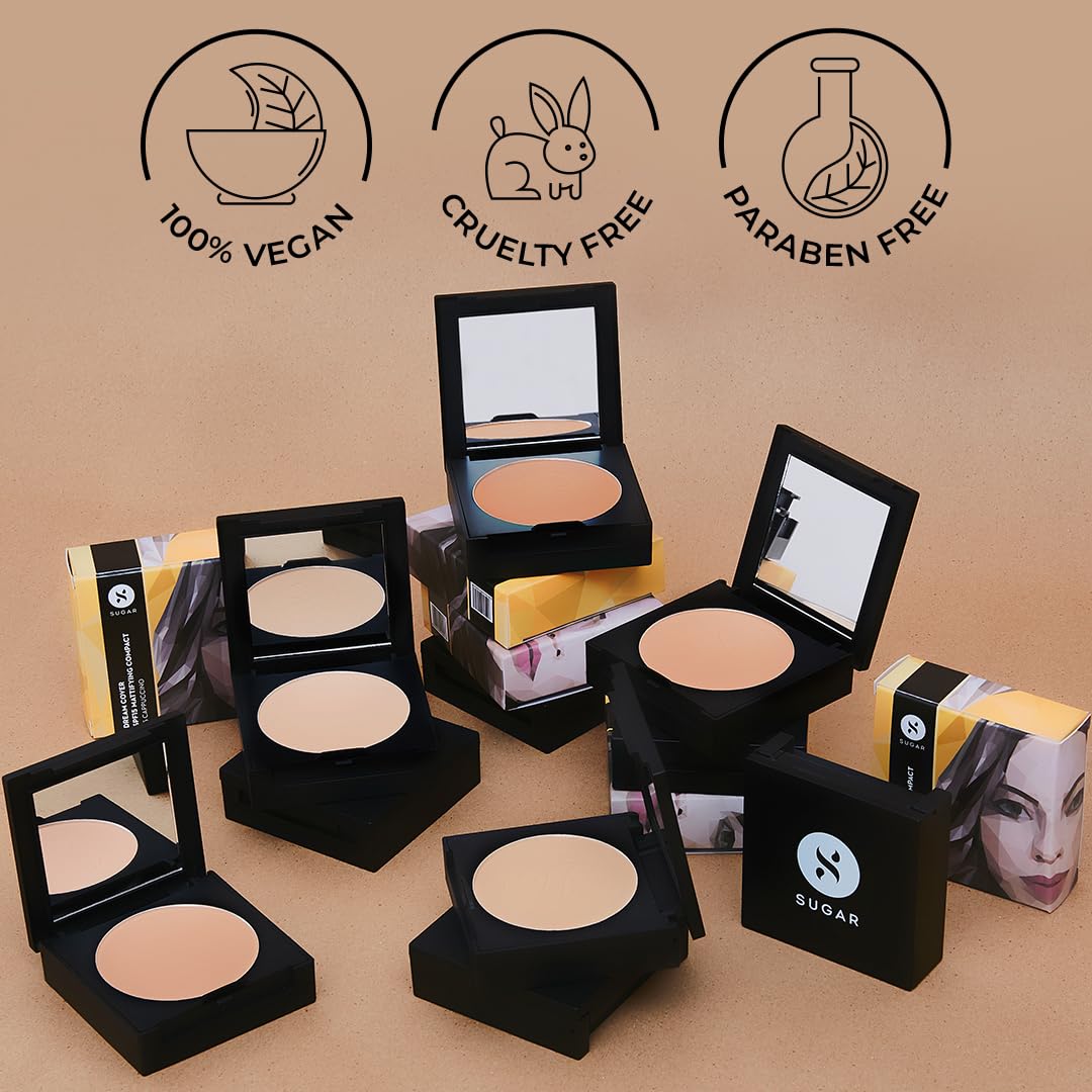 SUGAR Cosmetics Dream Cover Matte Compact Powder For All Skin Type With Spf 15 & Vitamin E | Pressed Setting Powder | Blurs Pores | 6Gm - 30 Chococcino, Beige