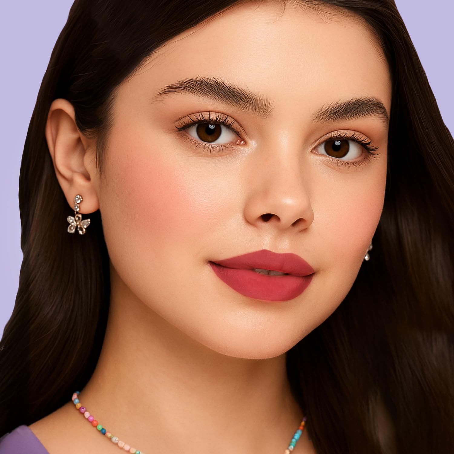 Blue Heaven Love Capsule Powder Matte Lipstick Infused With Vitamin E & Castor Oil for Intense Hydration| High Color Payoff| Matte Finish| Long Lasting Lipstick for women |Midnight Berry, 4gm