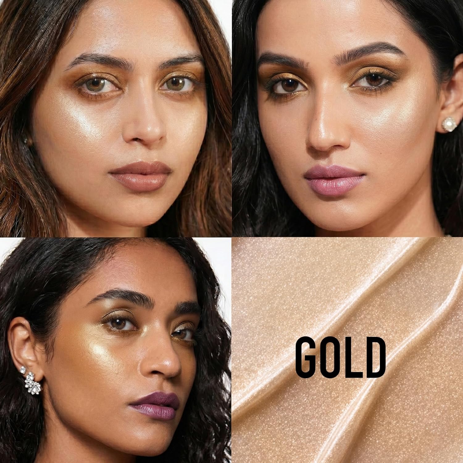 RENEE Yours Truly Strobe Cream for Face | 3 in 1 Highlighter Primer Moisturiser | Glow Cream, Lightweight, Non Sticky | Hydrating Dewy Skin Finish With Peptides | For All Skin Types | Gold - 30g