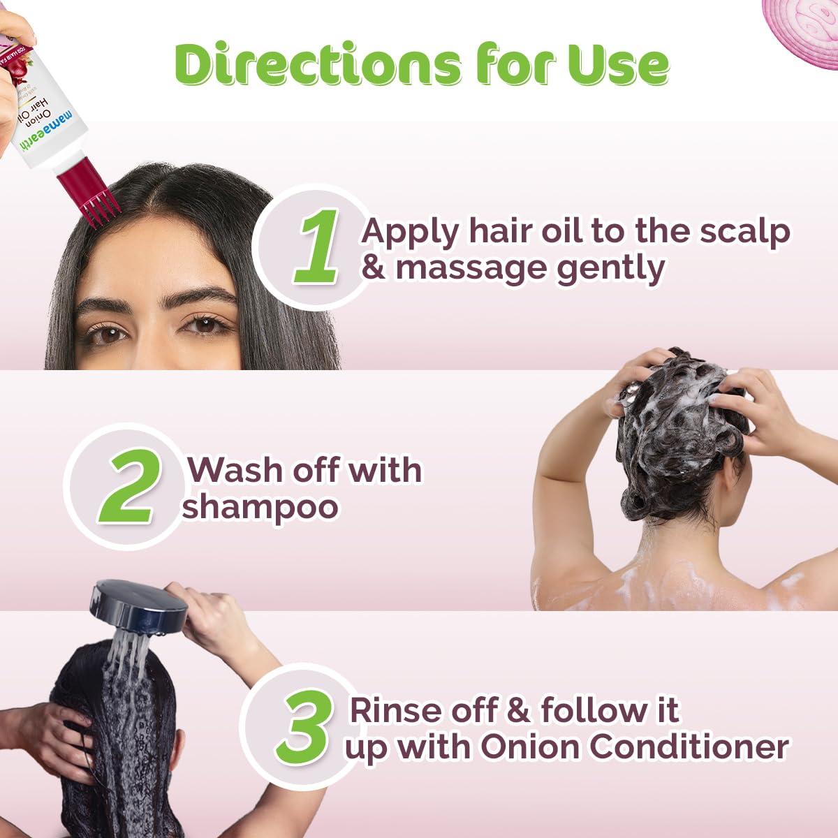 Mamaearth Anti-Hair Fall Spa Kit | Onion Shampoo 250 ml + Conditioner 250 ml + Hair Oil 150 ml | Boosts Growth | Reduces Hair Fall | Softens Hair
