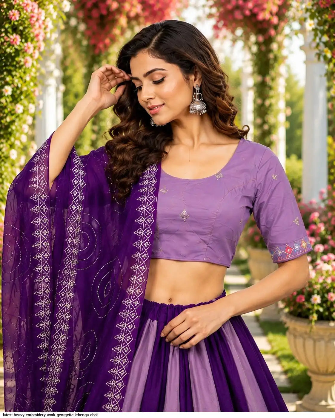 LATEST HEAVY EMBROIDERY WORK GEORGETTE LEHENGA CHOLI
