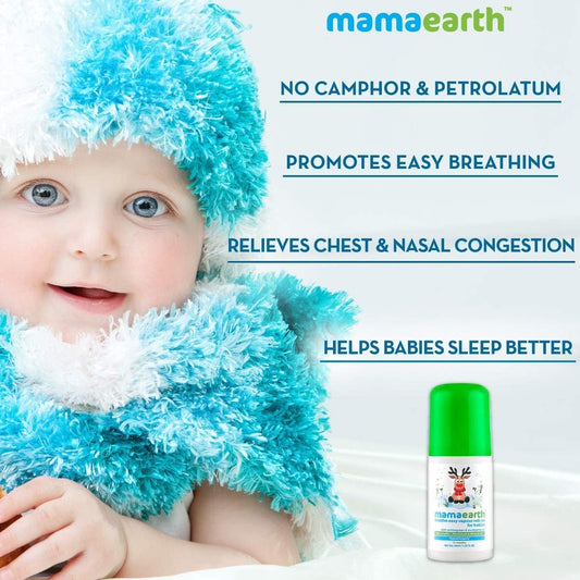 Mamaearth Baby Breathe Easy Vapour Roll-On For Relieves Congestion & Promotes Easy Breathing - 40 ml
