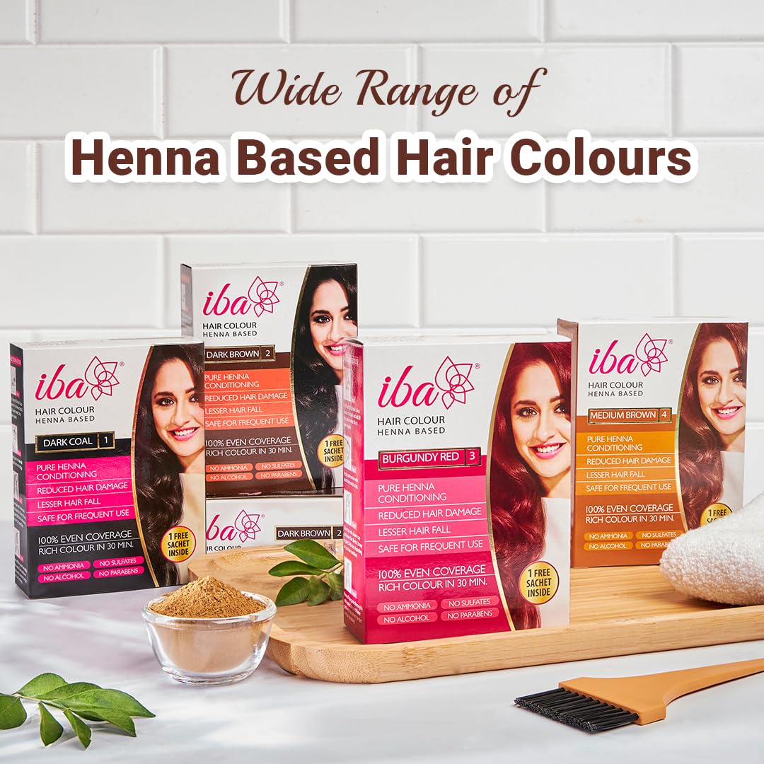 Iba Hair Colour for Women - Burgundy Red, 70g (Pack of 2)