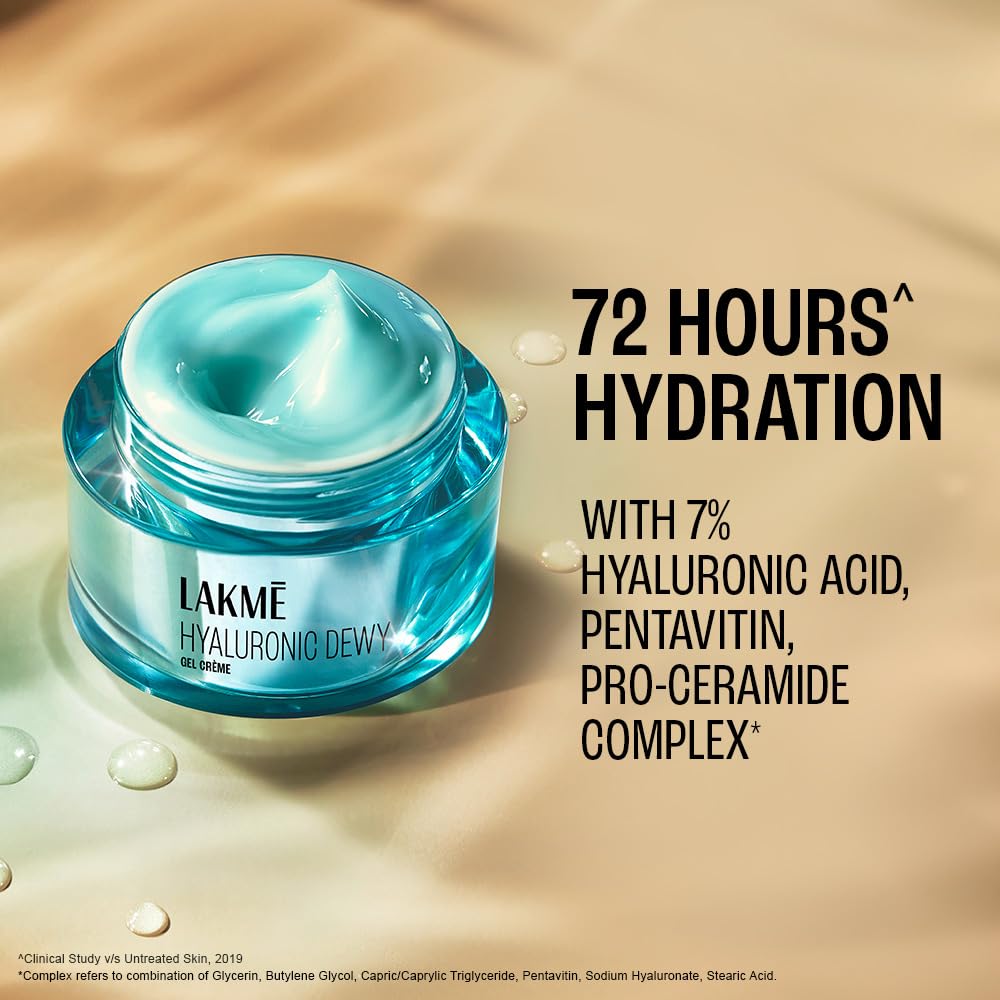 Lakme Hyaluronic Dewy Gel Creme with Hyaluronic Acid 50G