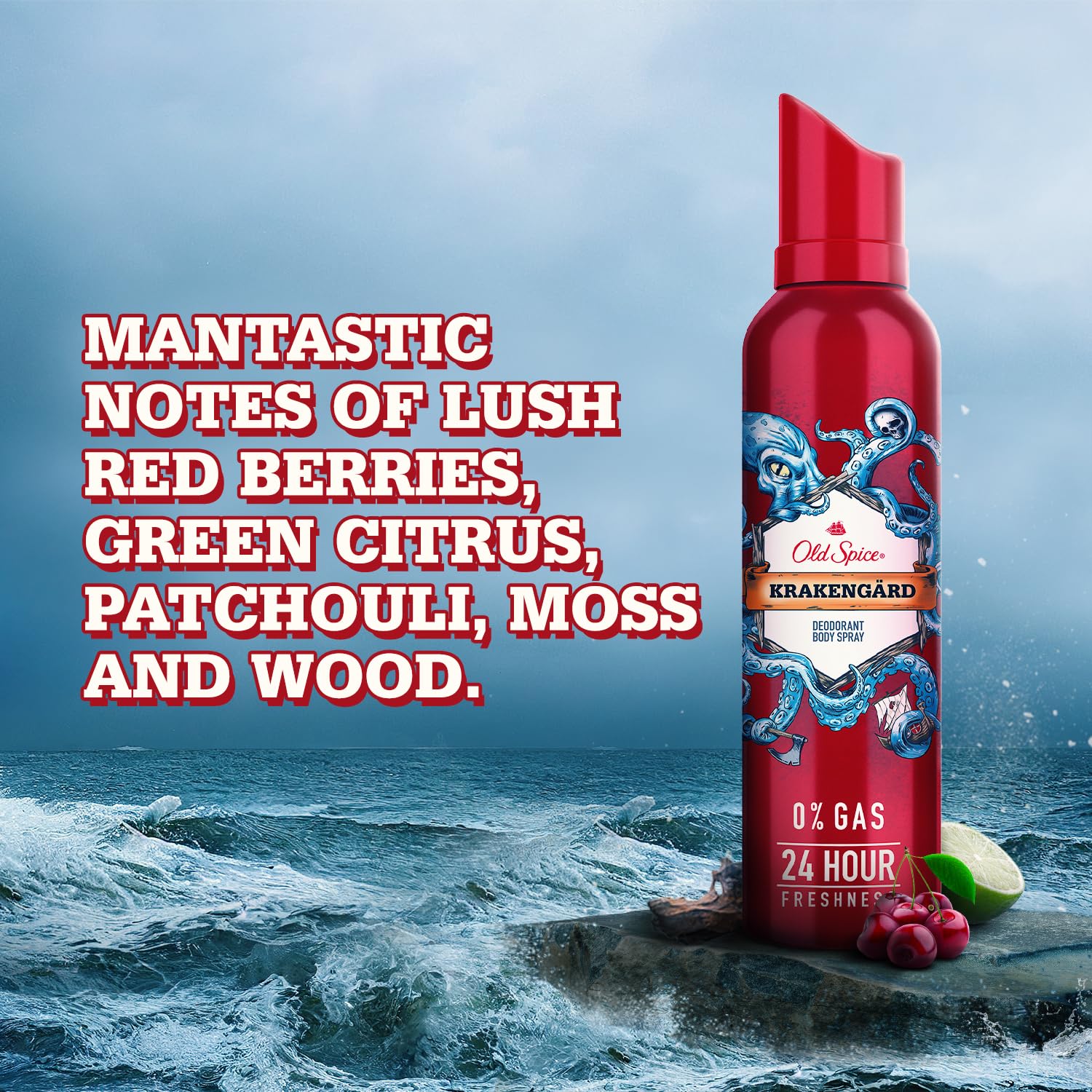Old Spice Krakengard No Gas 24 hour Long Lasting Freshness Deodorant Perfume Body Spray For Men, 140ml