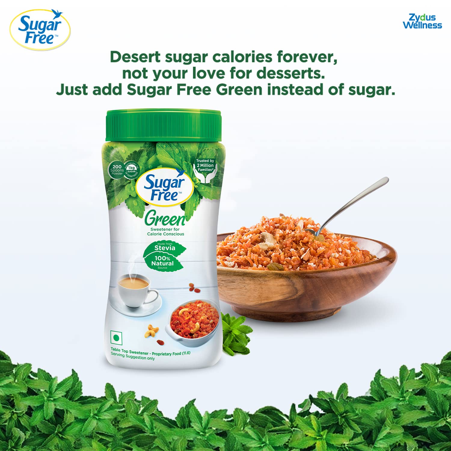 Sugar Free Green Stevia Jar, 200 g