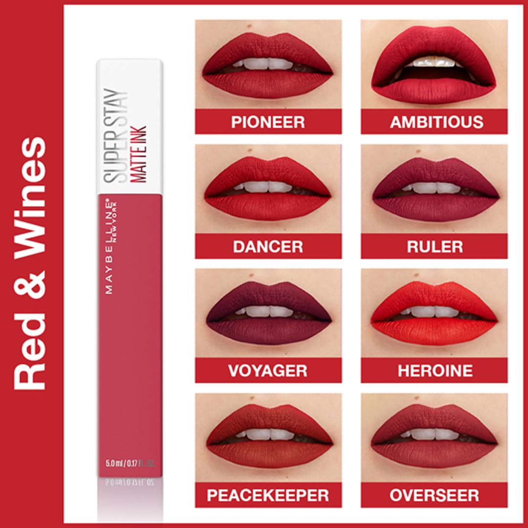 Maybelline New York Liquid Matte Lipstick, Long Lasting, 16hr Wear, Superstay Matte Ink, 65 Seductress, 5ml