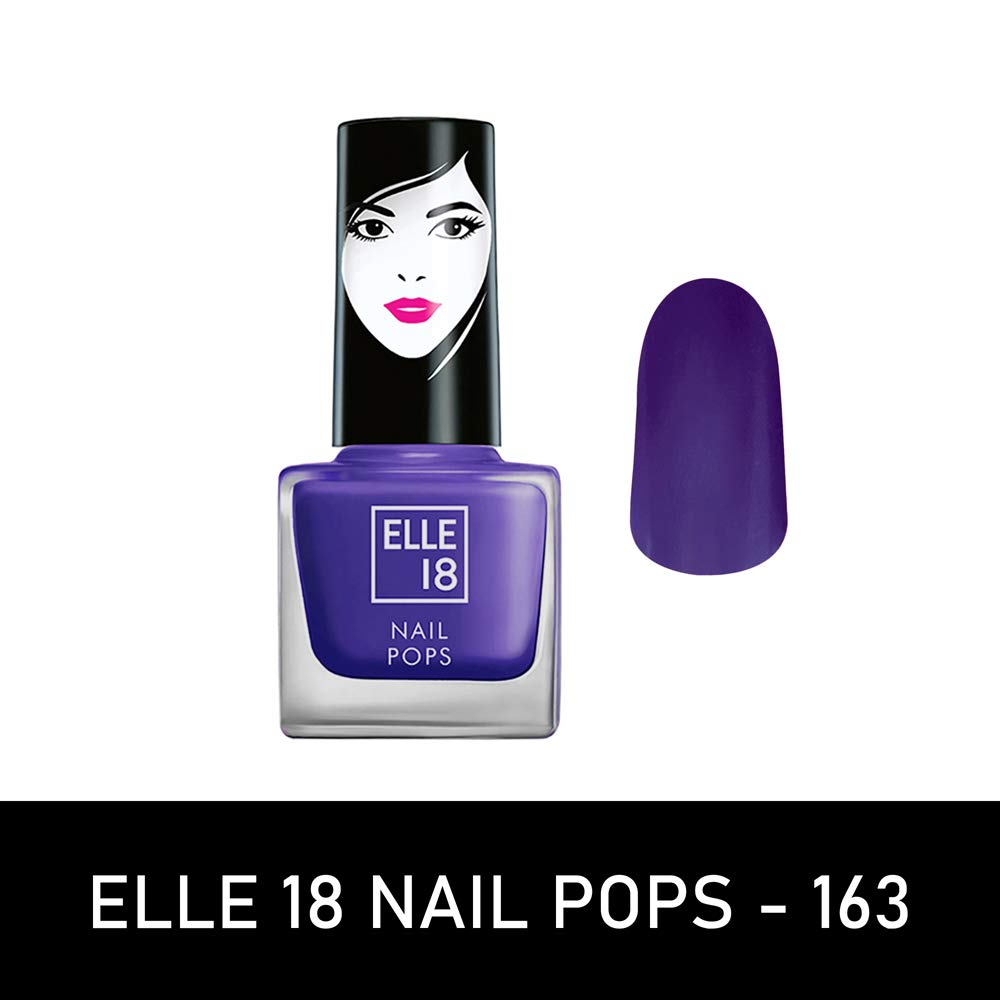 Elle 18 Matte Finish & Elle18 Nail Pops Nail Color 163 Combo, 15 Ml