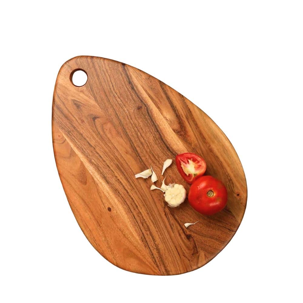 Decorlay Acacia Wood Chopping Board Oval Shape | Multipurpose Cutting & Serving Board for Vegetables, Fruits, Meat, Cheese & Bread | Brown