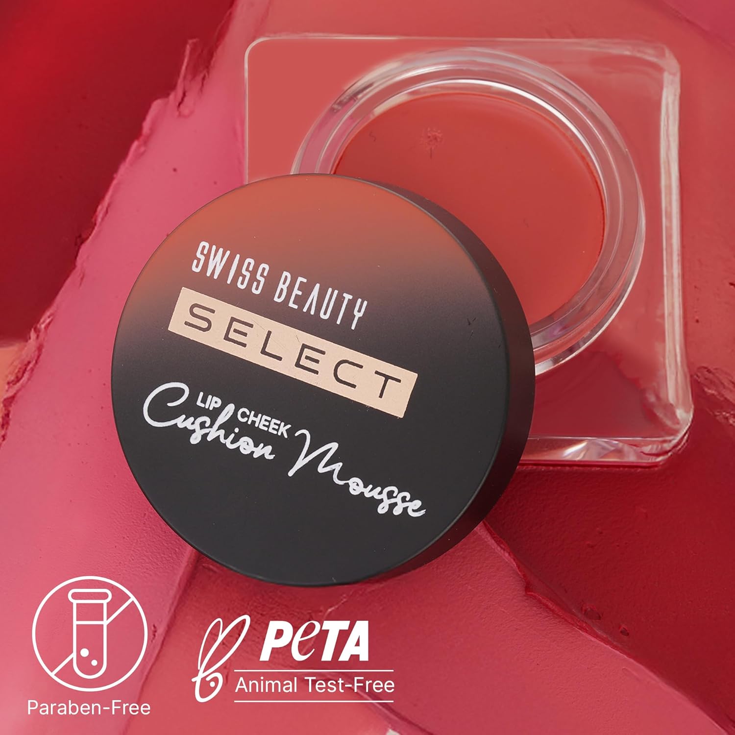 Swiss Beauty Select Lip And Cheek Cushion Creamy Mousse with Vitamin E | 12 Hours Stay | Shade- Vogue Rose, 4.5gm |