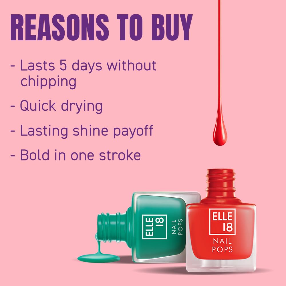 Elle 18 Nail Pops Nail Color|| Shade 28|| 5 ml