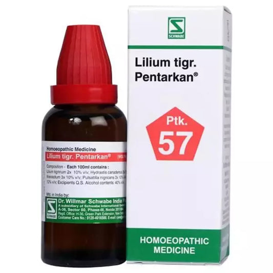 Dr Willmar Schwabe India Homoeopathic Lilium Tigrinum Pentarkan (30ml) (Ptk. 57) for female care headache