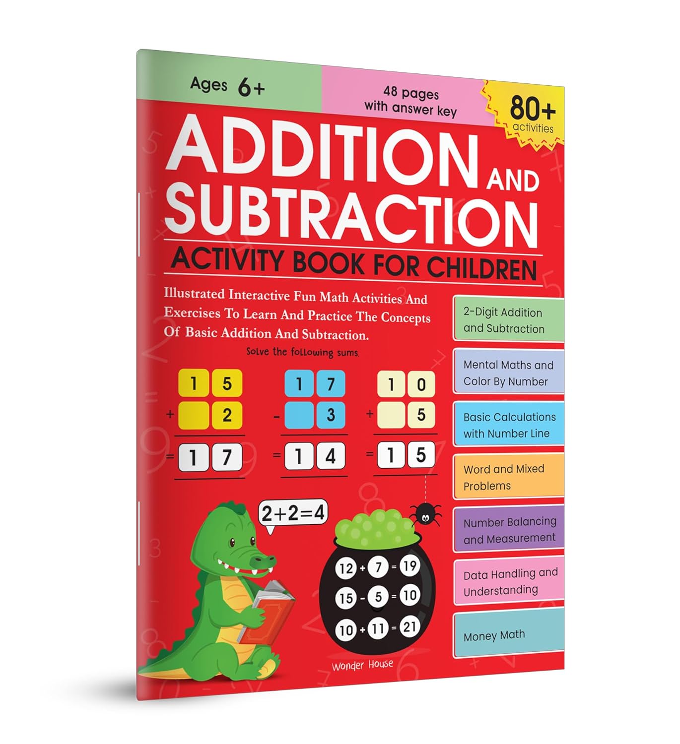 Addition and Subtraction Activity Book For Children - 80+ Activities Inside |  Paperback