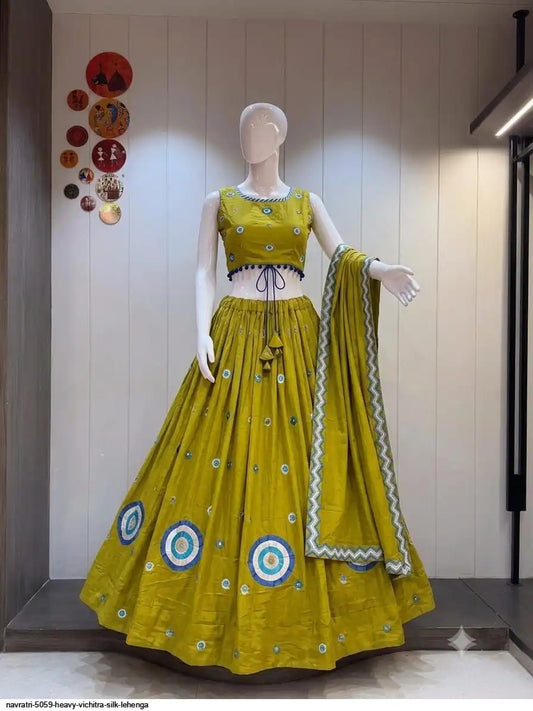 NAVRATRI 5059 HEAVY VICHITRA SILK LEHENGA 4
