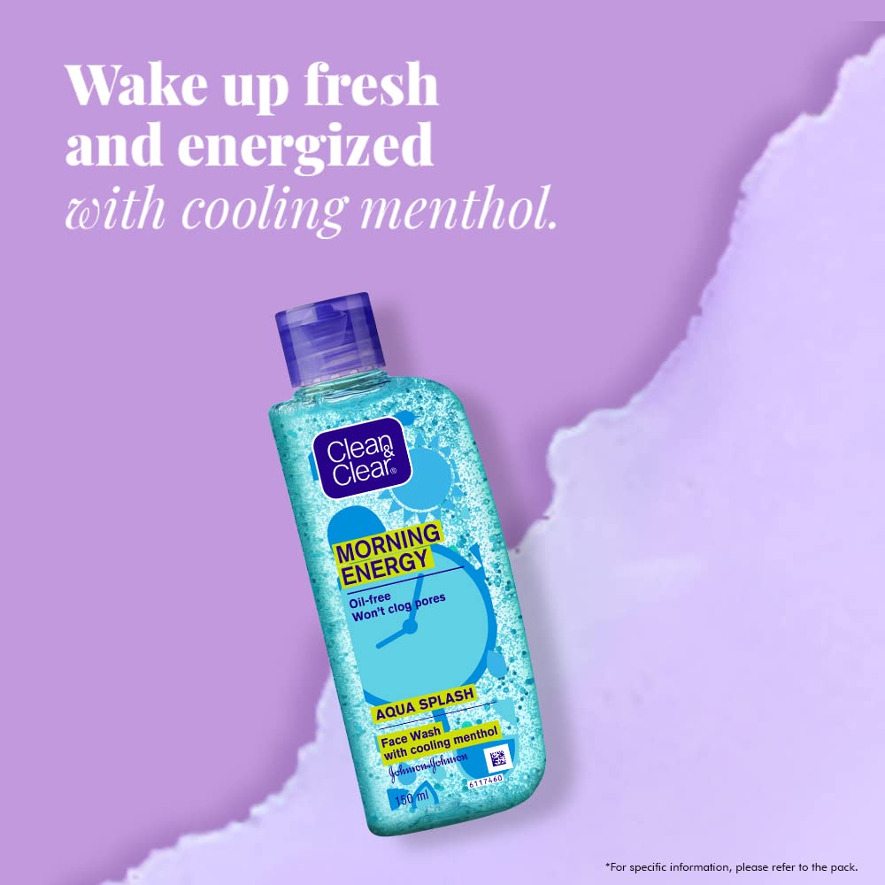 Clean & Clear Morning Energy Aqua Splash, Blue, 150 ml For clean and clear skin
