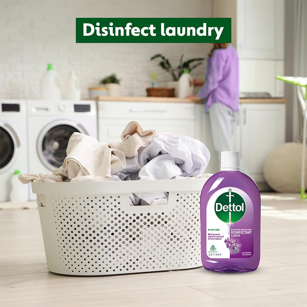 Dettol Multi-Purpose Disinfectant Liquid for Floor & Surface Cleaning, Lavender Blossom Fragrance, 1 L
