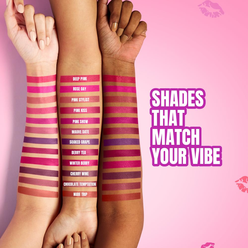 Elle 18 Color Pops Matte Lipstick, Code Red, Moisturising Bullet Matte, with Vitamin E, Highly Pigmented, Infused with Jojoba Oil and Shea Butter | 4.3 g