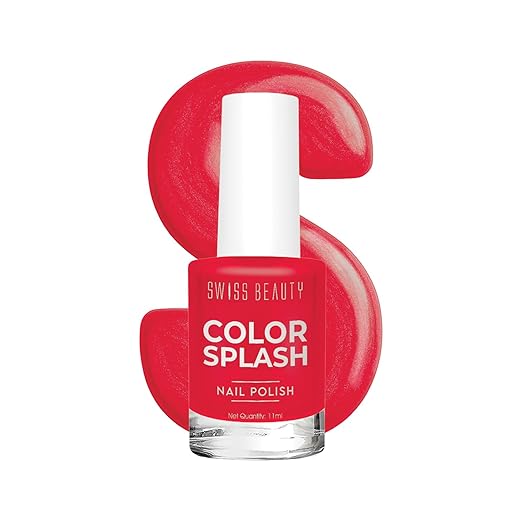 Swiss Beauty Color Splash Nail Polish - Long-Lasting, Glossy - 11 ML, Strawberry Season